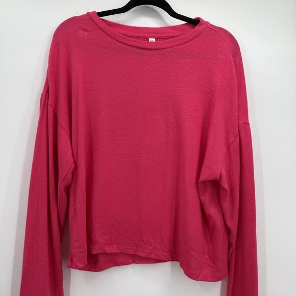 Fornia Shirt Womens Large Pink Long Sleeve Drop Shoulder Boxy Relaxed Fit SOFT - Picture 2 of 8
